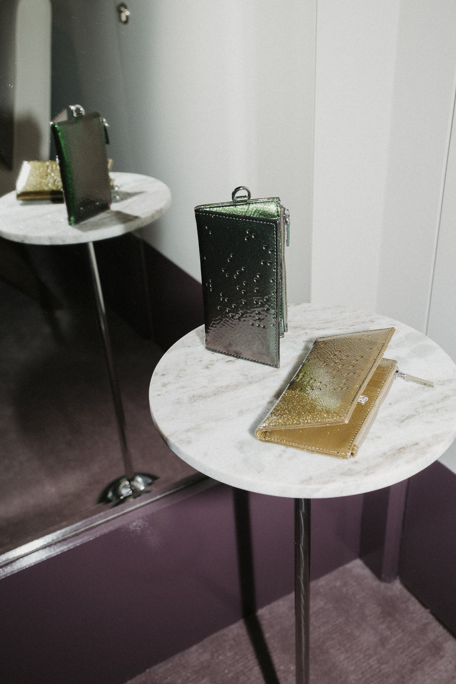 Cardholder Zip Dots | Bronze Stone