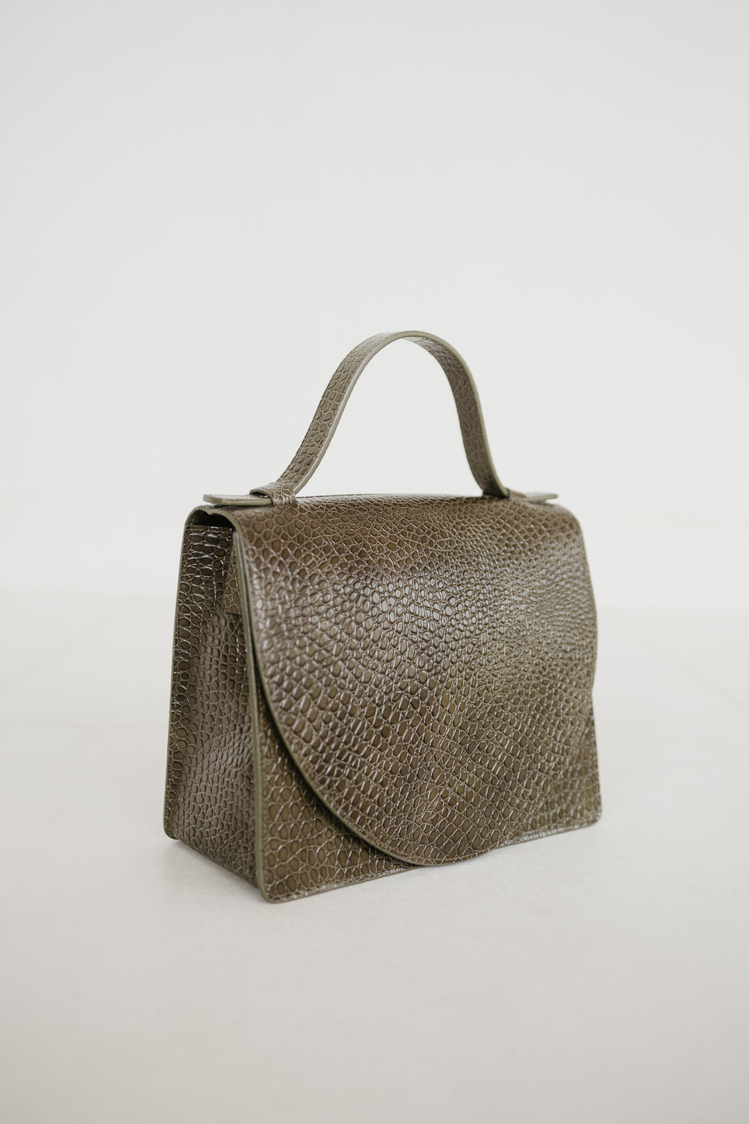 Mini Briefcase | Khaki Little Croco