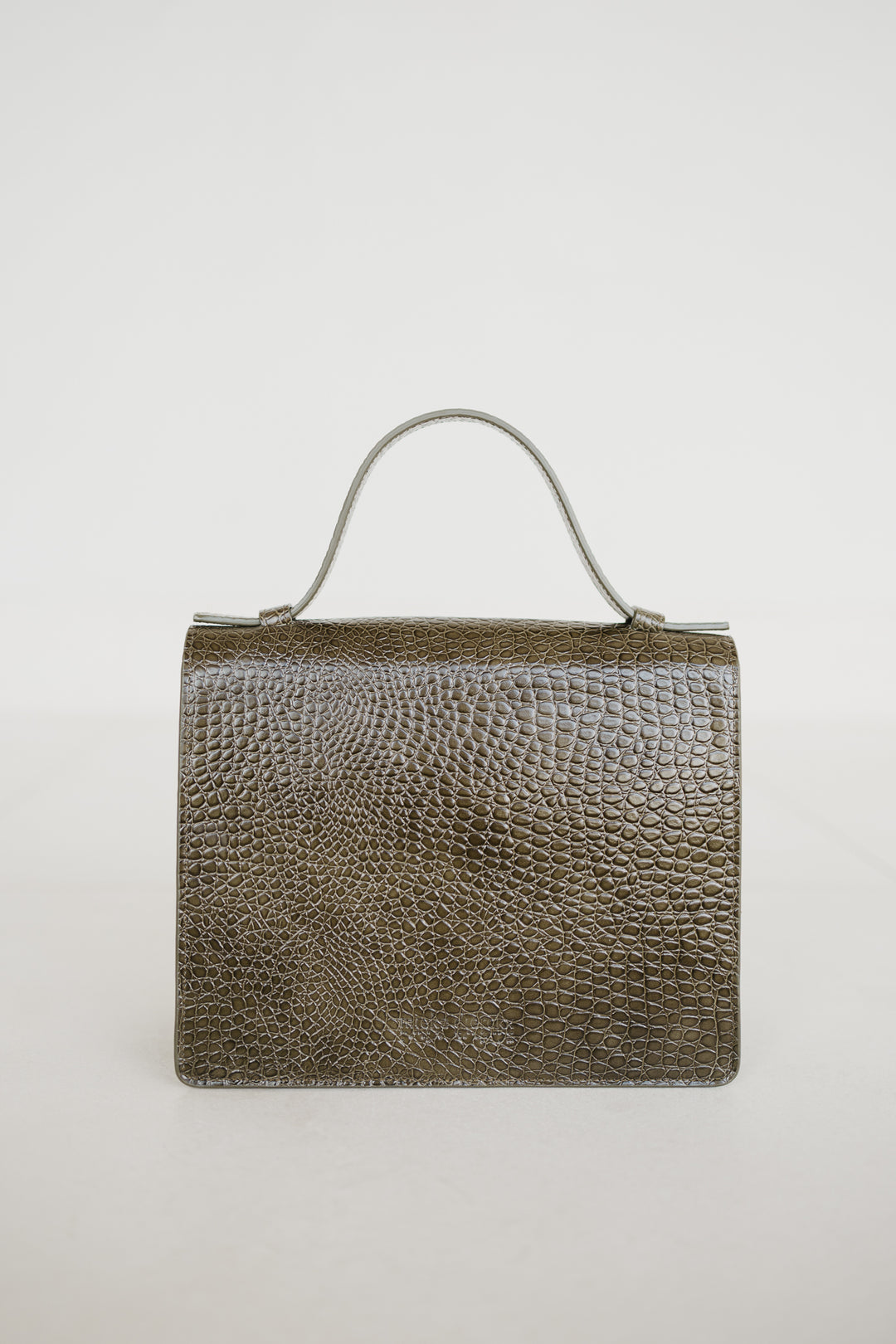 Mini Briefcase | Khaki Little Croco