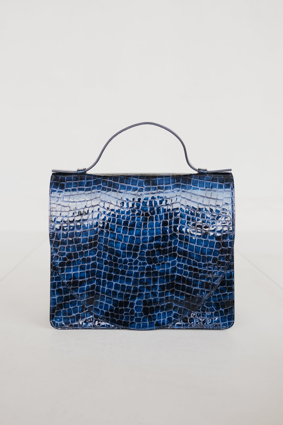 Midi Briefcase 2.0 | Night Blue Nacre Croco