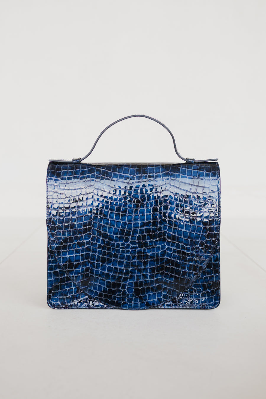 Midi Briefcase 2.0 | Night Blue Nacre Croco