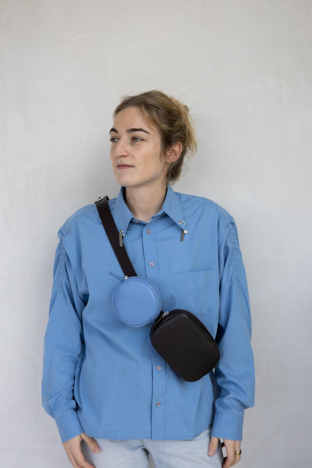 Belt Bag: The Belt XL Ebony + Oval Belt Ebony + Pastille Belt Bleu Ciel Pure