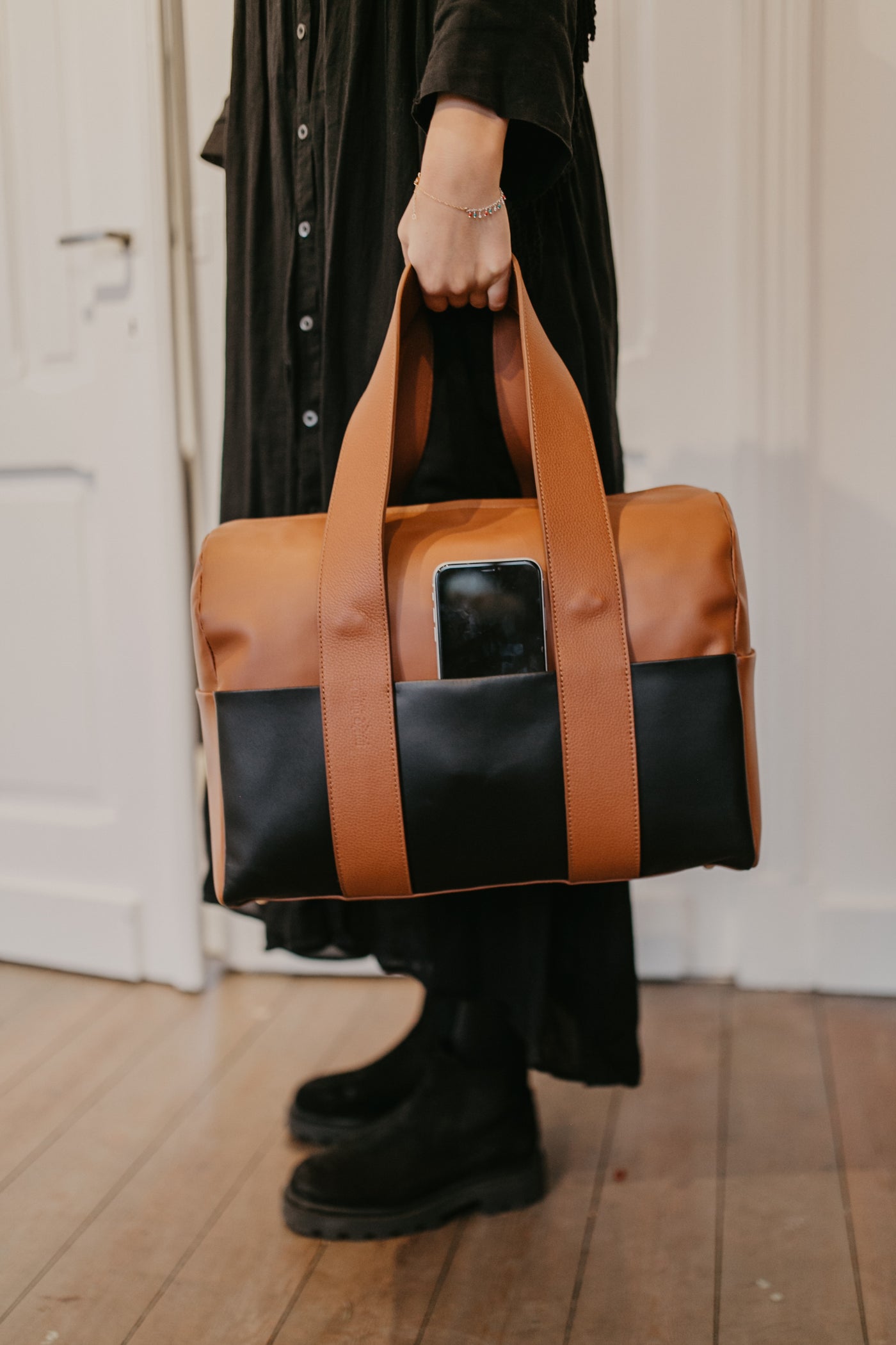 Bowling Bag XL | Cognac / Black