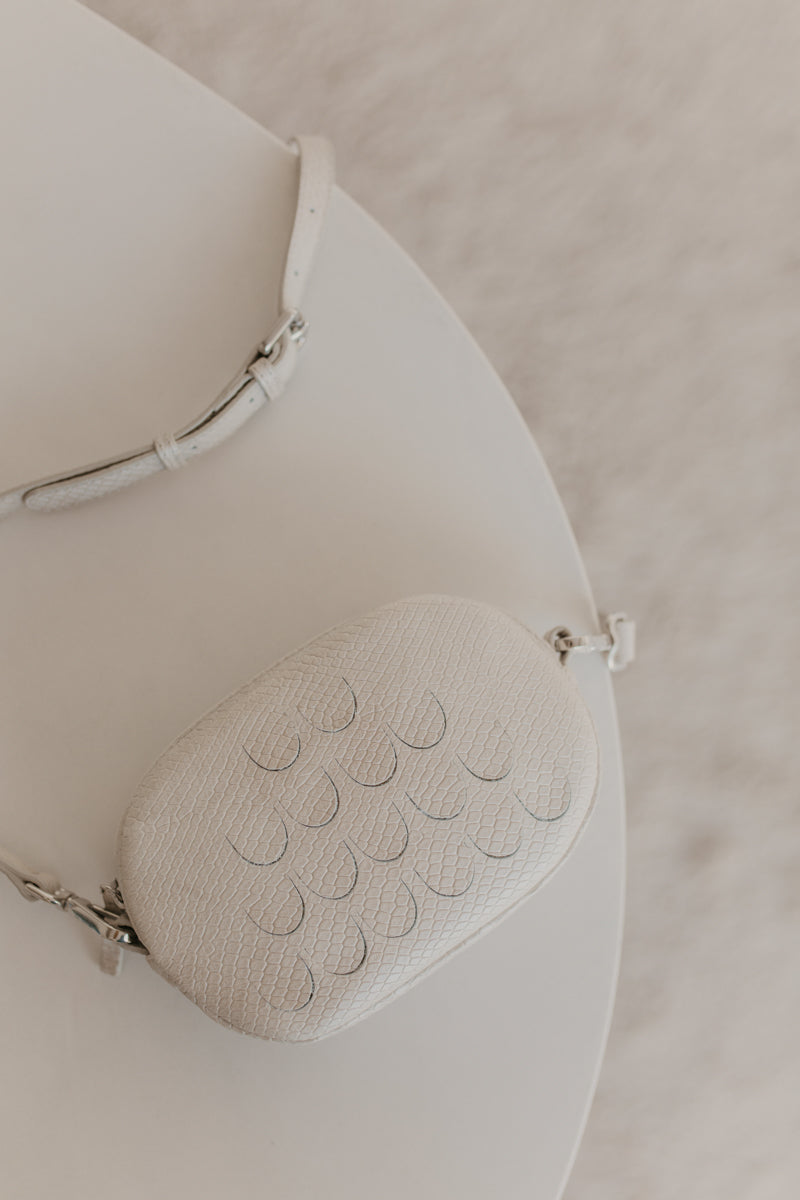 Oval Mini Bag | White Snake