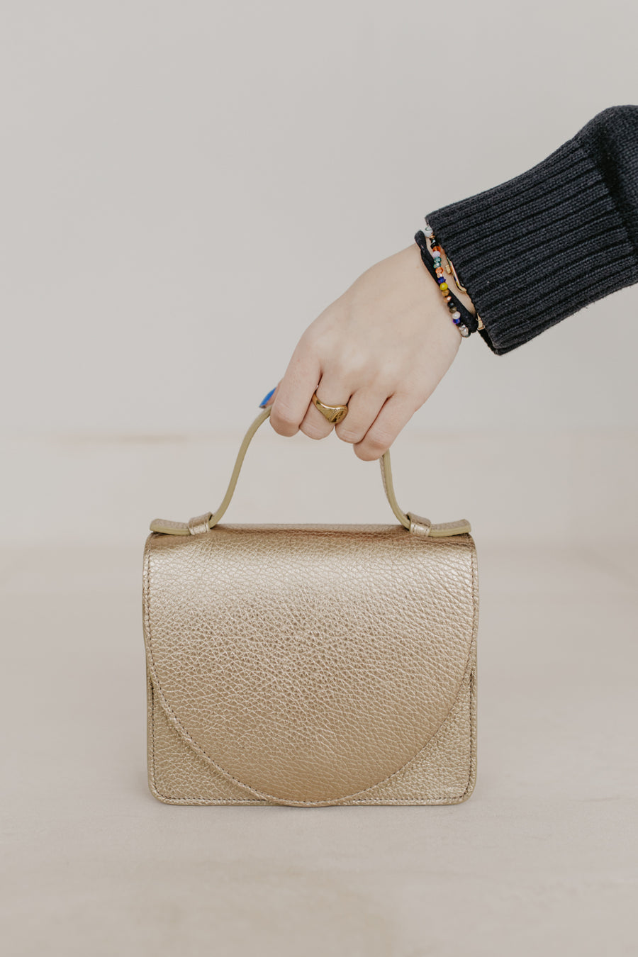 Micro Briefcase | Soft Gold Structured