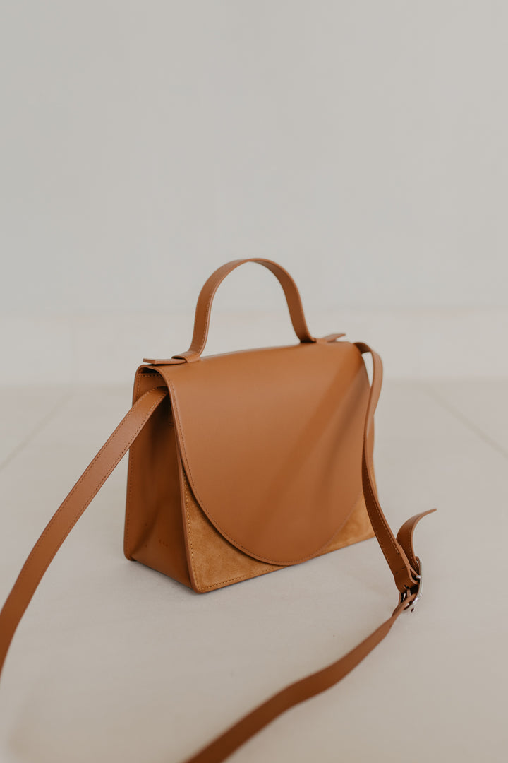 Mini Briefcase | Combi Cognac Suède