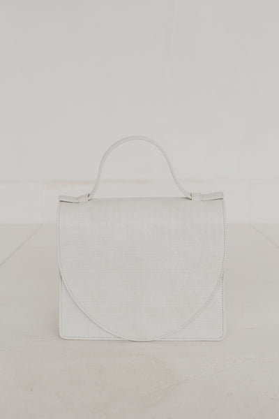 Mini Briefcase | White Croco Mat