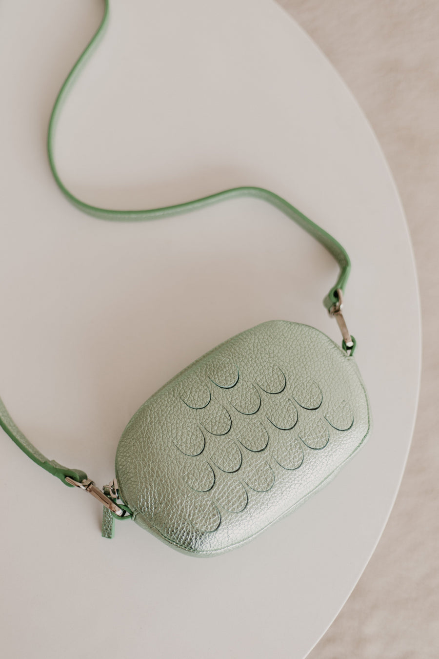 Oval Mini Bag | Green Shimmer