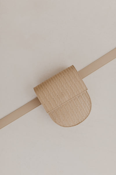 Belt Bag: Belt XL Beige + Half Moon Beige Woven