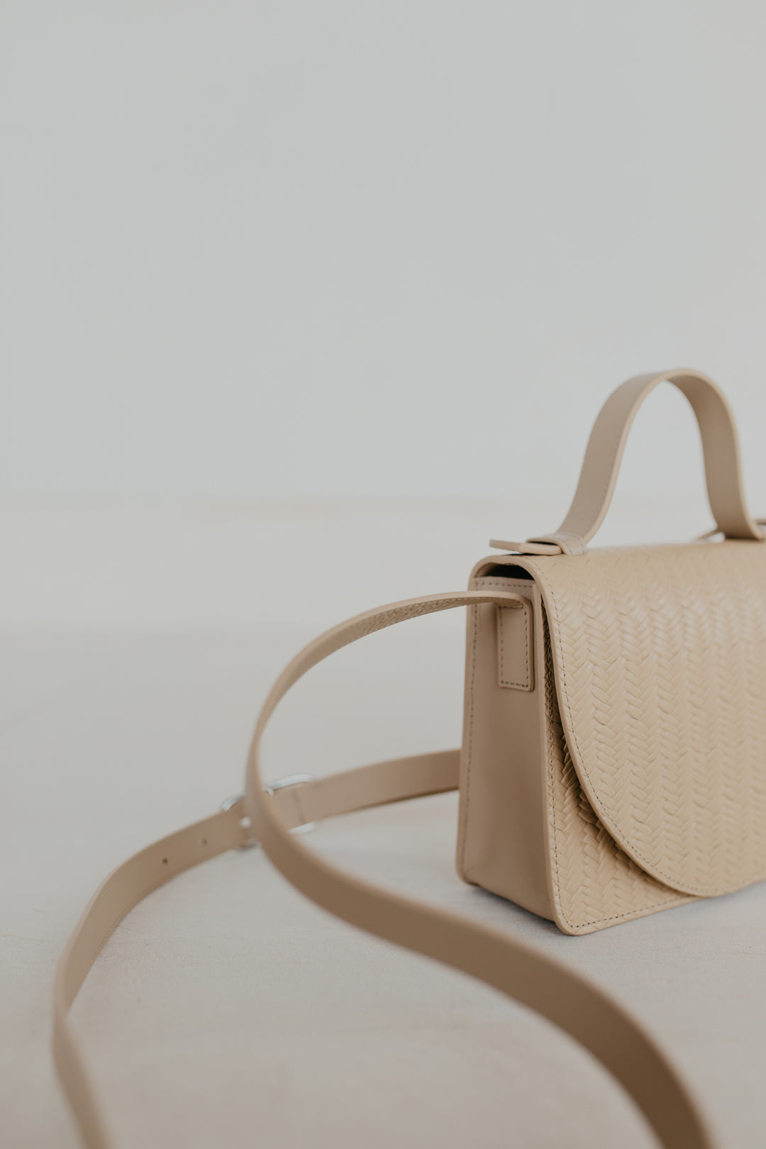 Micro Briefcase | Beige Woven