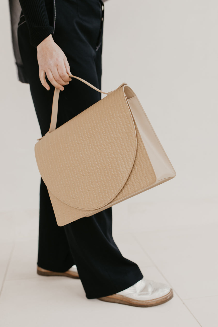 Midi Briefcase 1.0 | Beige Woven