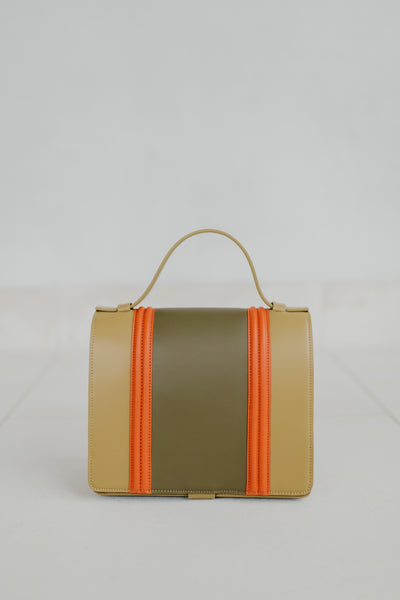 Mini Briefcase Doublé | Khaki - Olive - Naranja
