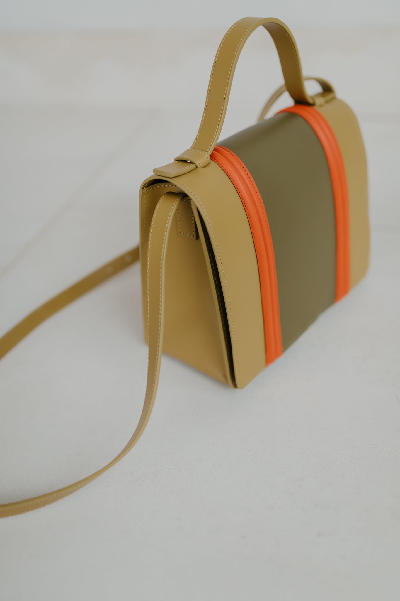 Mini Briefcase Doublé | Khaki - Olive - Naranja