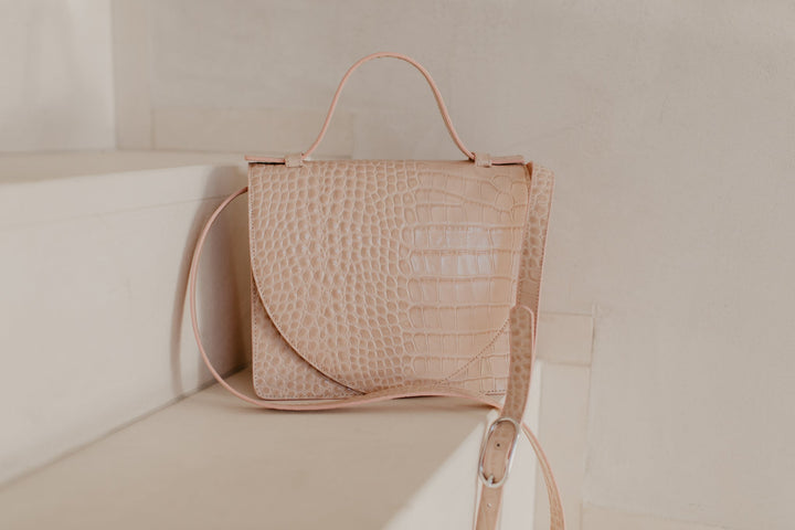 Mini Briefcase | Blush Croco