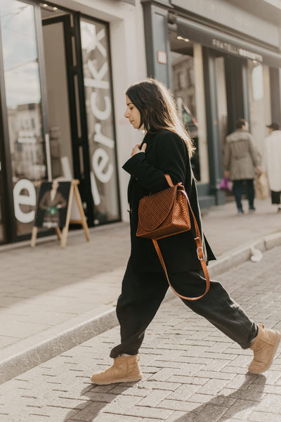 Mini Briefcase | Warm Copper Woven