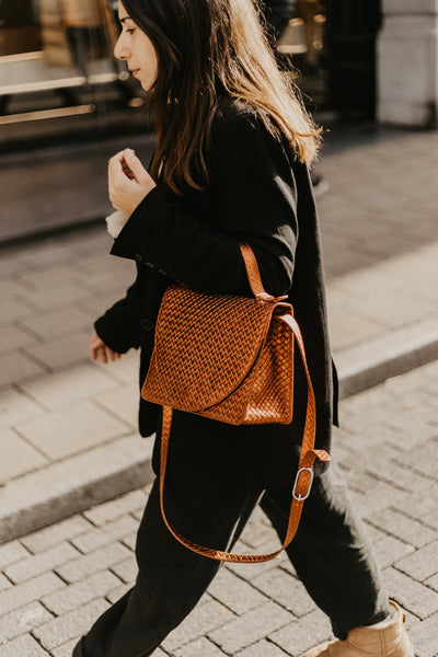 Mini Briefcase | Warm Copper Woven