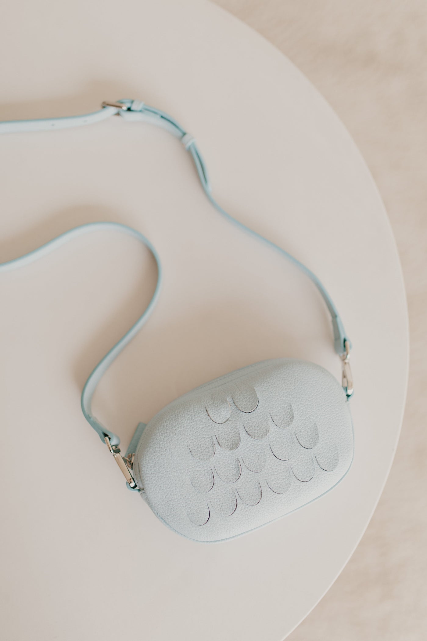 Oval Mini Bag | Ice Blue Structured