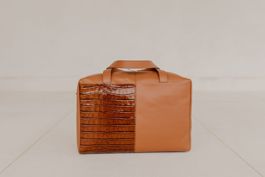 Weekender | Cognac / Croco Glans