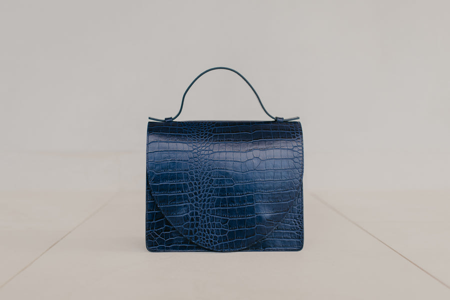 Midi Briefcase 1.0 | Marine Croco Glans