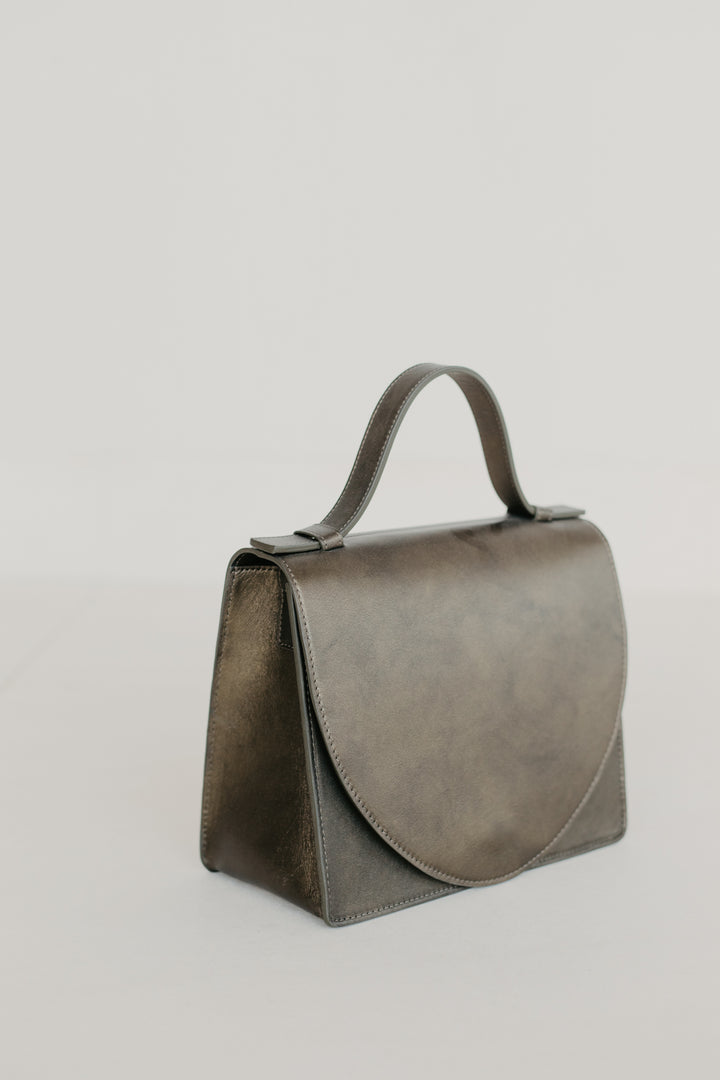 Mini Briefcase | Khaki Soft Metallic