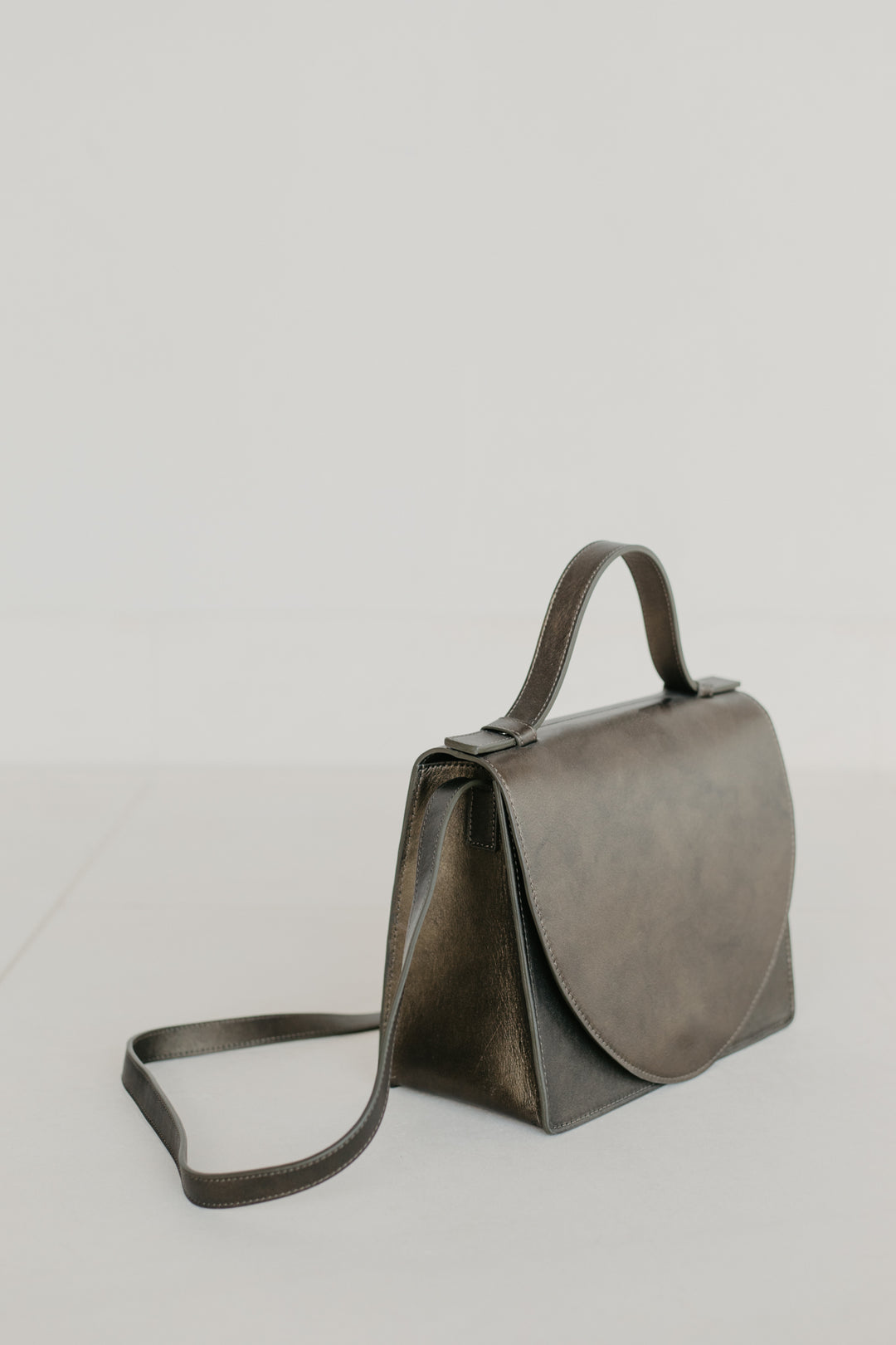 Mini Briefcase | Khaki Soft Metallic