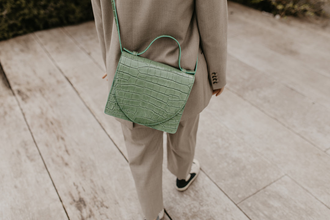 Mini Briefcase | Olive Croco