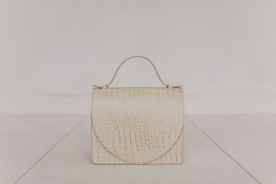 Midi Briefcase 1.0 | Beige Croco