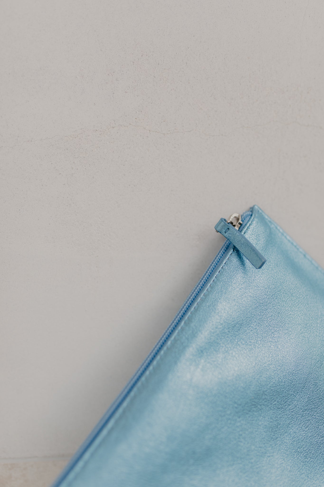 Bridal Collection | Zip Clutch Baby Blue Shimmer