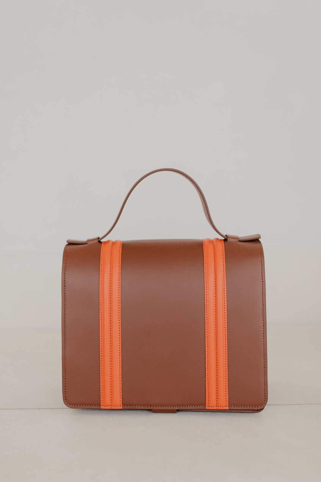 Mini Briefcase Doublé | Dark Cognac / Naranja