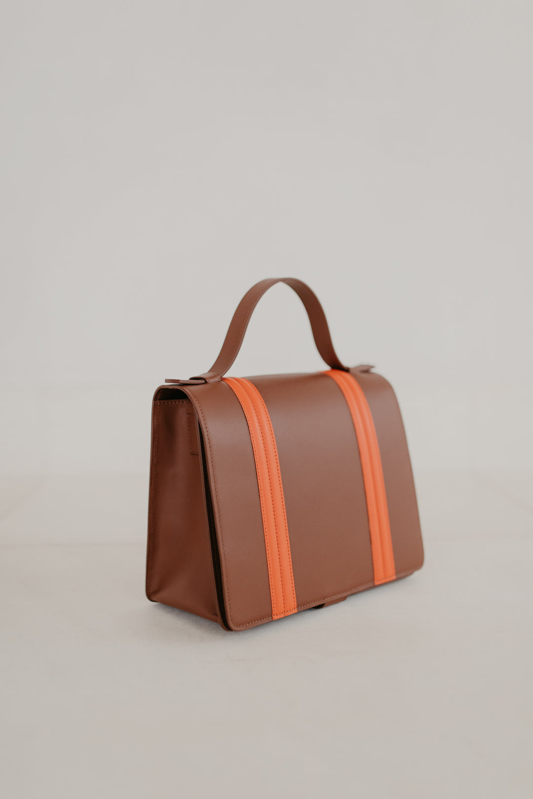 Mini Briefcase Doublé | Dark Cognac / Naranja