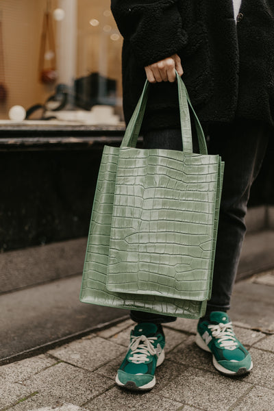 Double Shopper | Olive Croco
