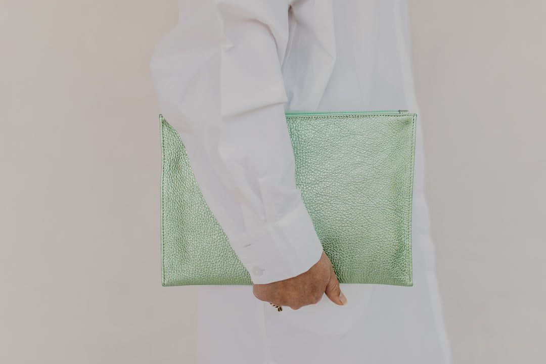 Bridal Collection | Zip Clutch Green Shimmer