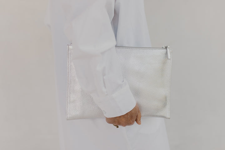 Bridal Collection | Zip Clutch Silver