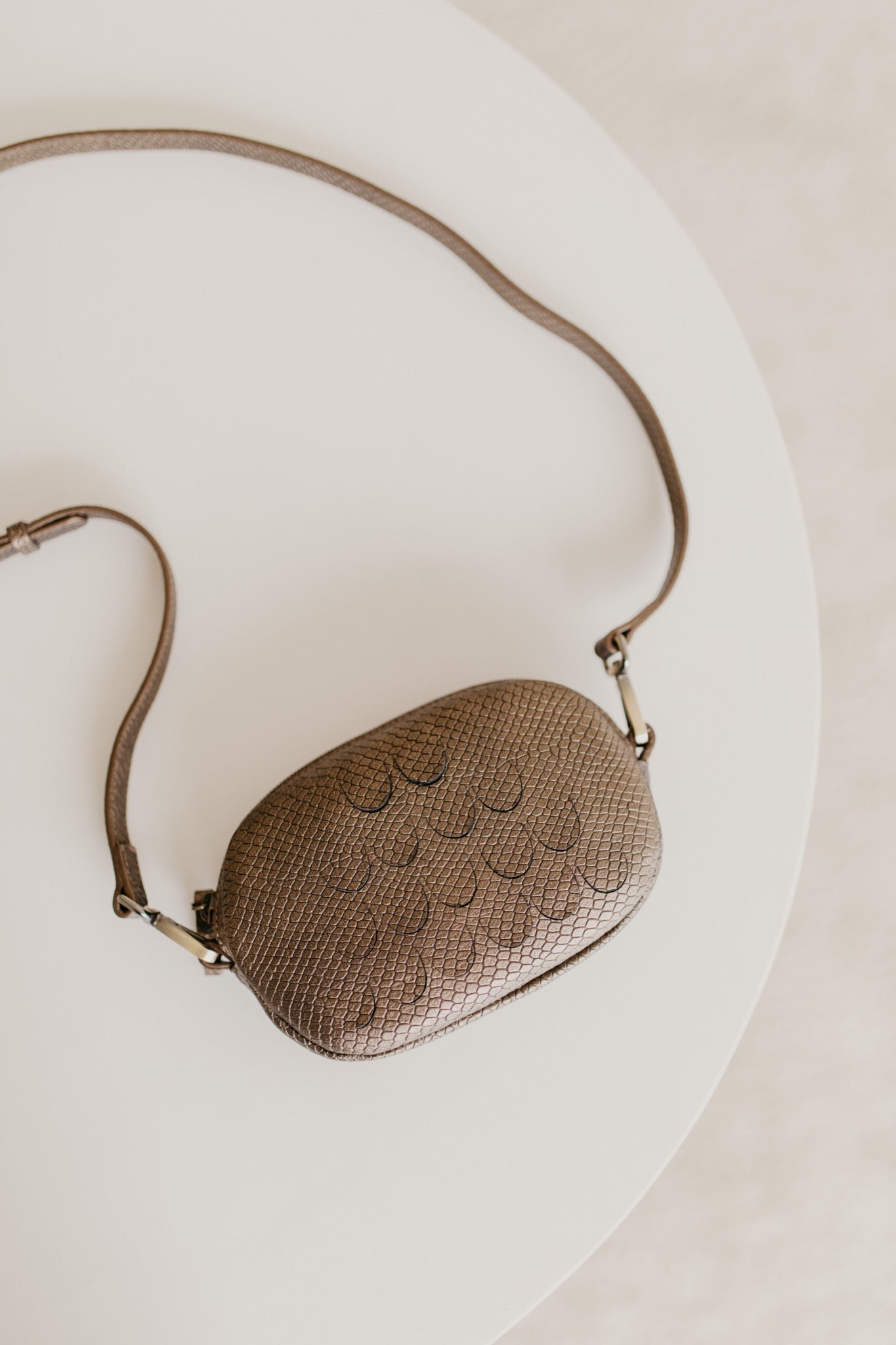 Oval Mini Bag | Bronze Snake