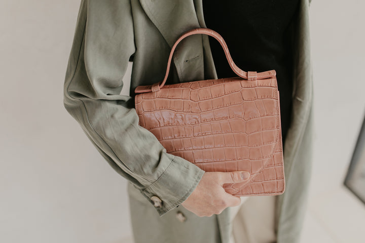 Mini Briefcase | Rose Croco