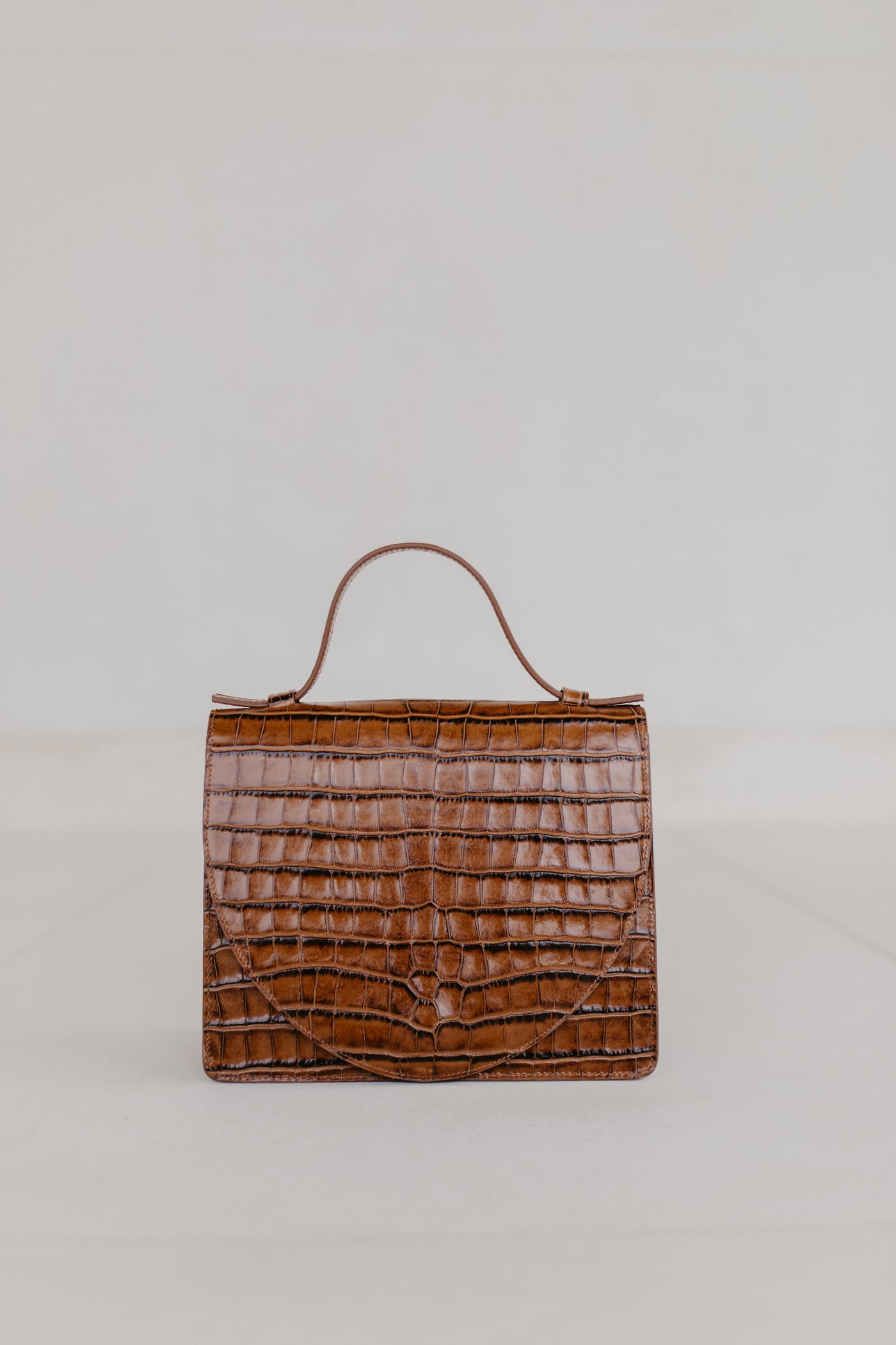 Mini Briefcase | Cognac Croco Glans
