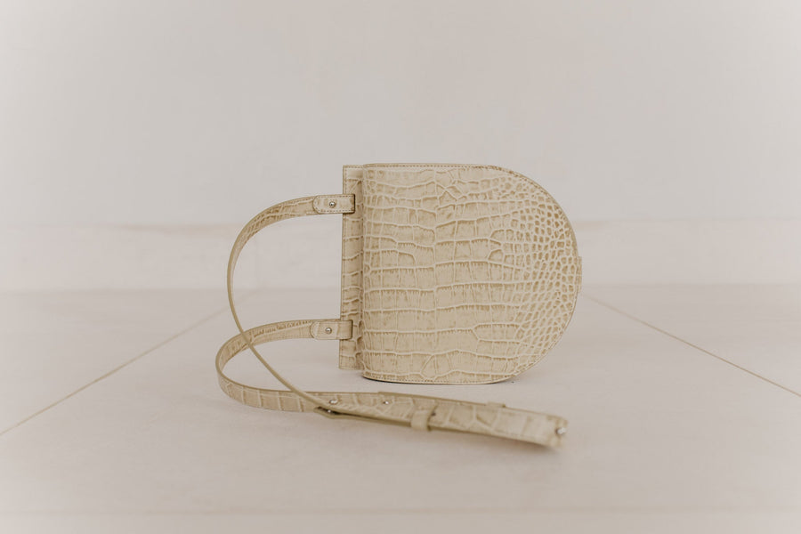 Single Saddle | Beige Croco